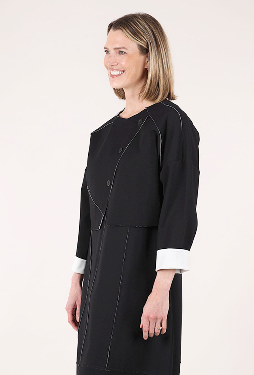 Luukaa Double Face Cropped Jacket, Black 