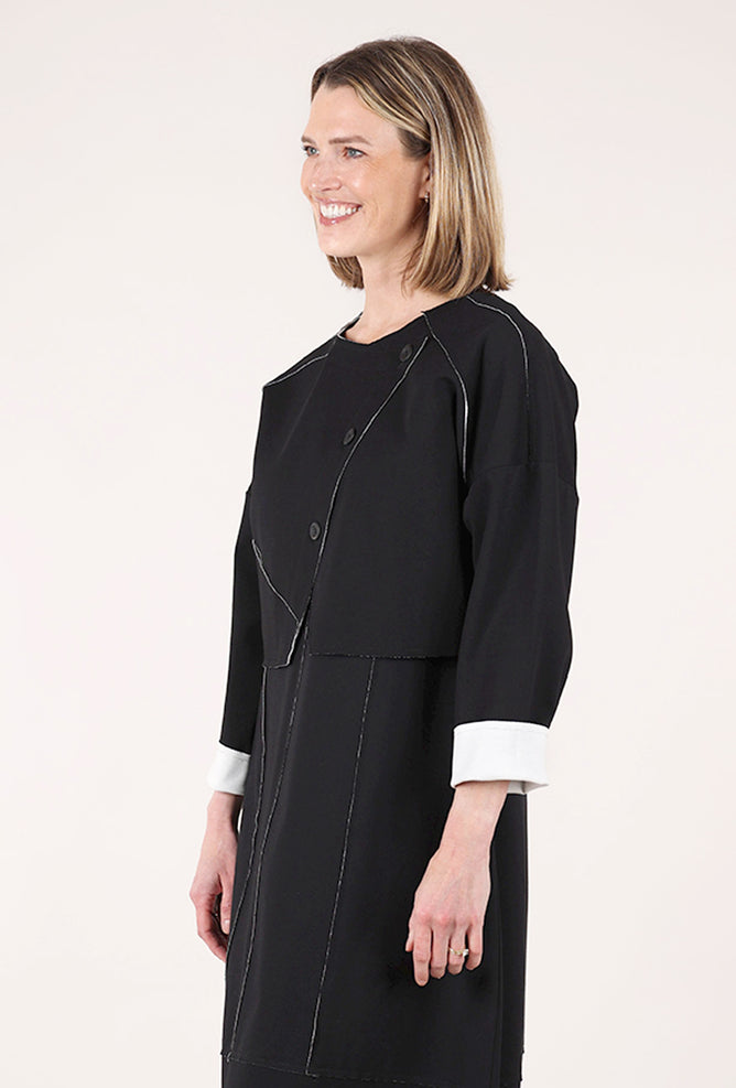 Luukaa Double Face Cropped Jacket, Black 