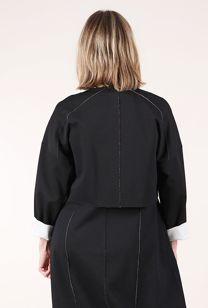 Luukaa Double Face Cropped Jacket, Black 