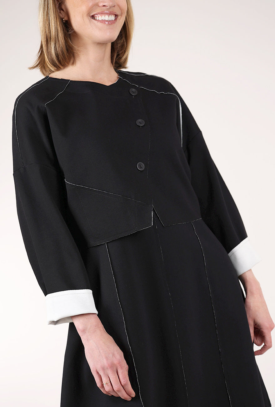 Luukaa Double Face Cropped Jacket, Black 