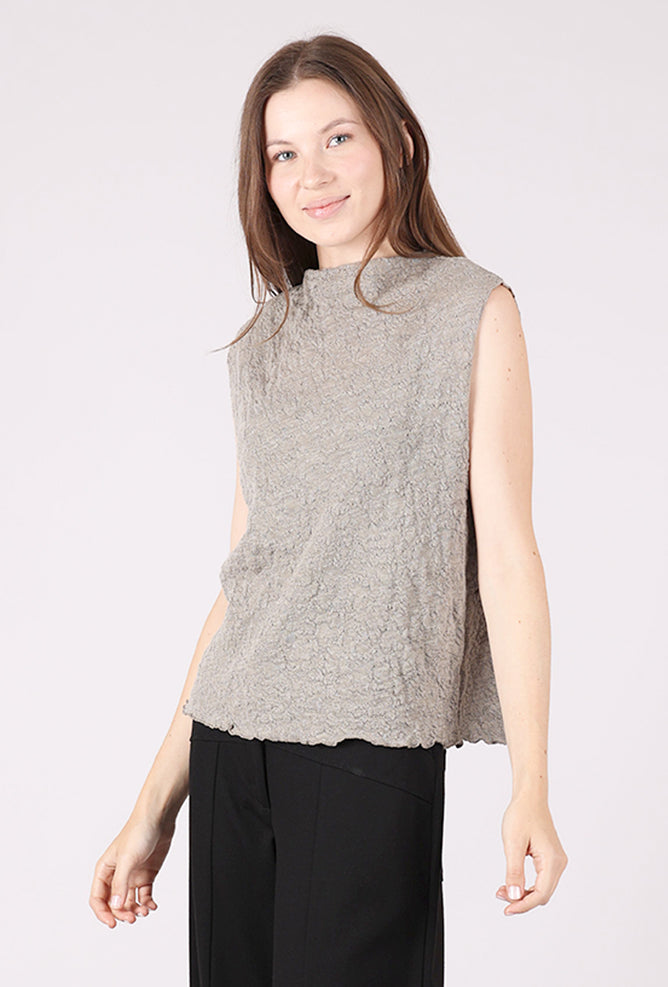 By Basics Bubble Wool Boxy Shell, Elephant Melange 