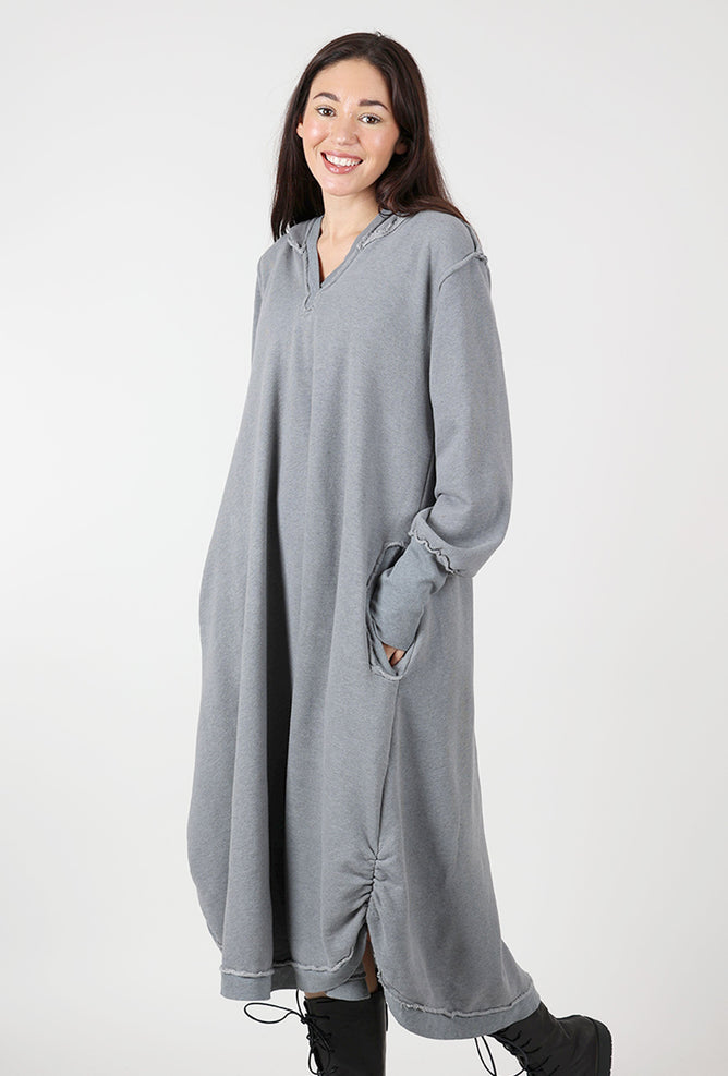 Bodil Cozy Hoodie Dress, Heather Mist 