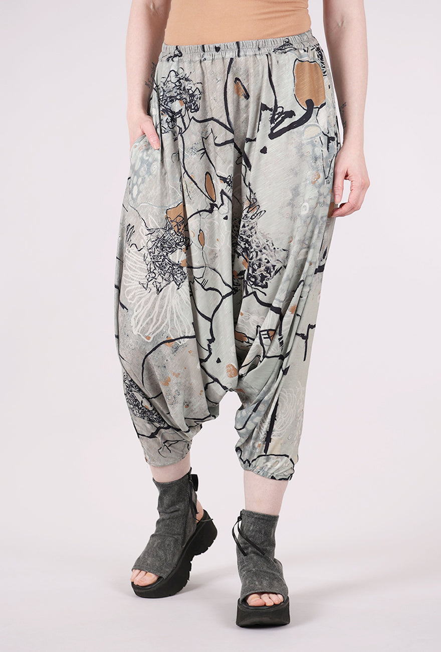 3 Potato Knit Harem Pant, Sage/Camel/Black 