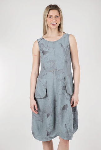 Grizas Faded Floral Pockets Dress, Silver Sage 