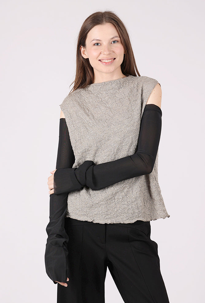 Ozai Long Mesh Arm Warmers, Black 