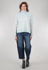 Lilla P Lofted Stripe Tneck Sweater, Frost 