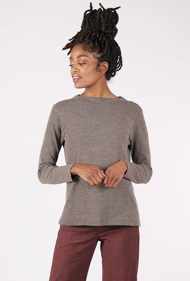 By Basics Ringer Neck Merino Wool Pullover, Earth Melange 
