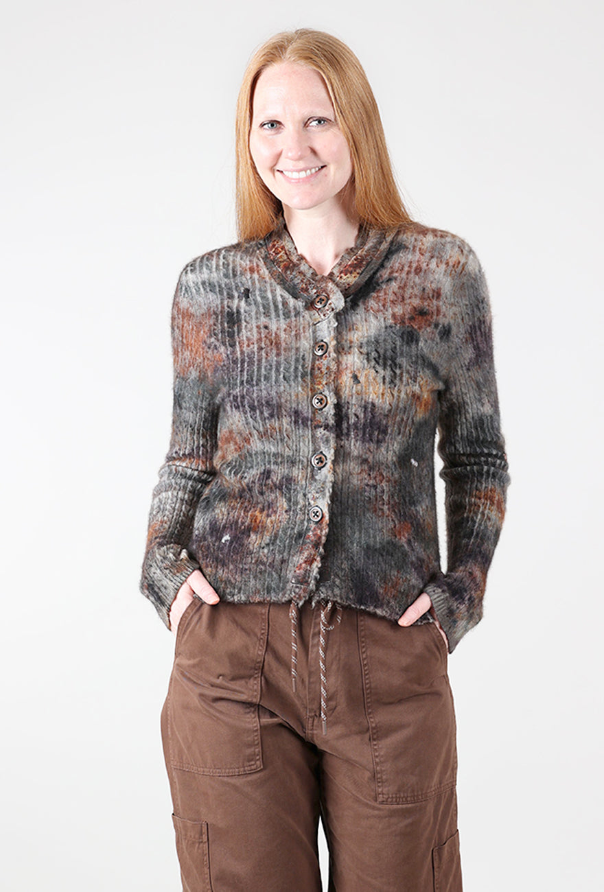 Galadriel Mattei Dust Up Decon Cable Cardie, Gray/Gold 