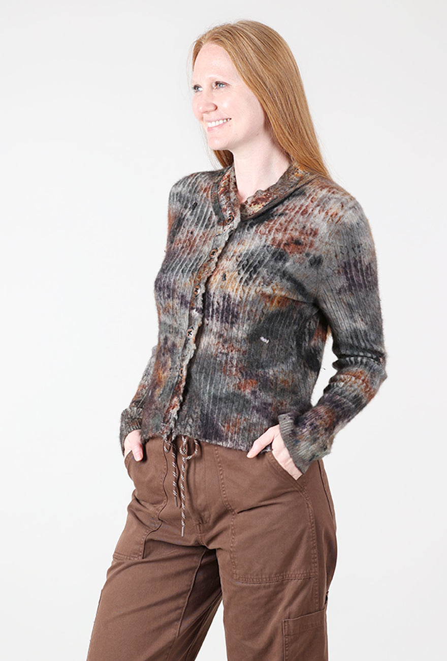 Galadriel Mattei Dust Up Decon Cable Cardie, Gray/Gold 