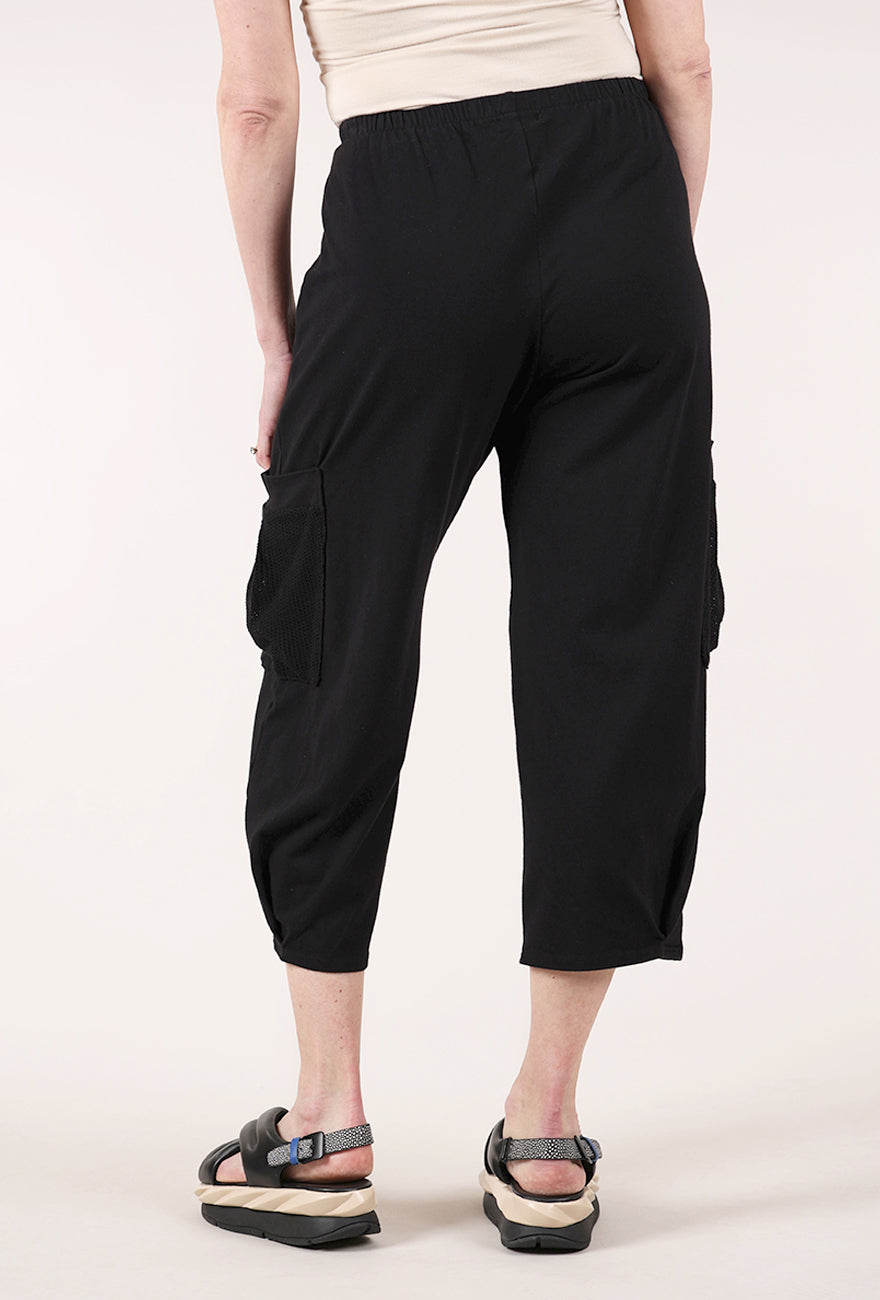 Fenini Perf Pocket Crop Pant, Black 