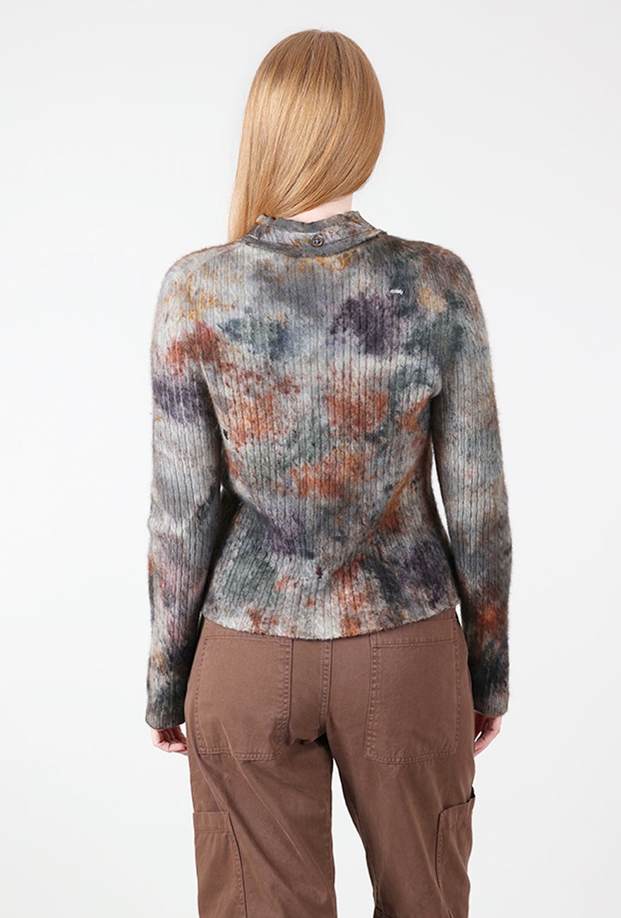 Galadriel Mattei Dust Up Decon Cable Cardie, Gray/Gold 