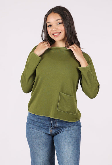 Prairie Cotton Drape Knit Yoga Top, Sage 