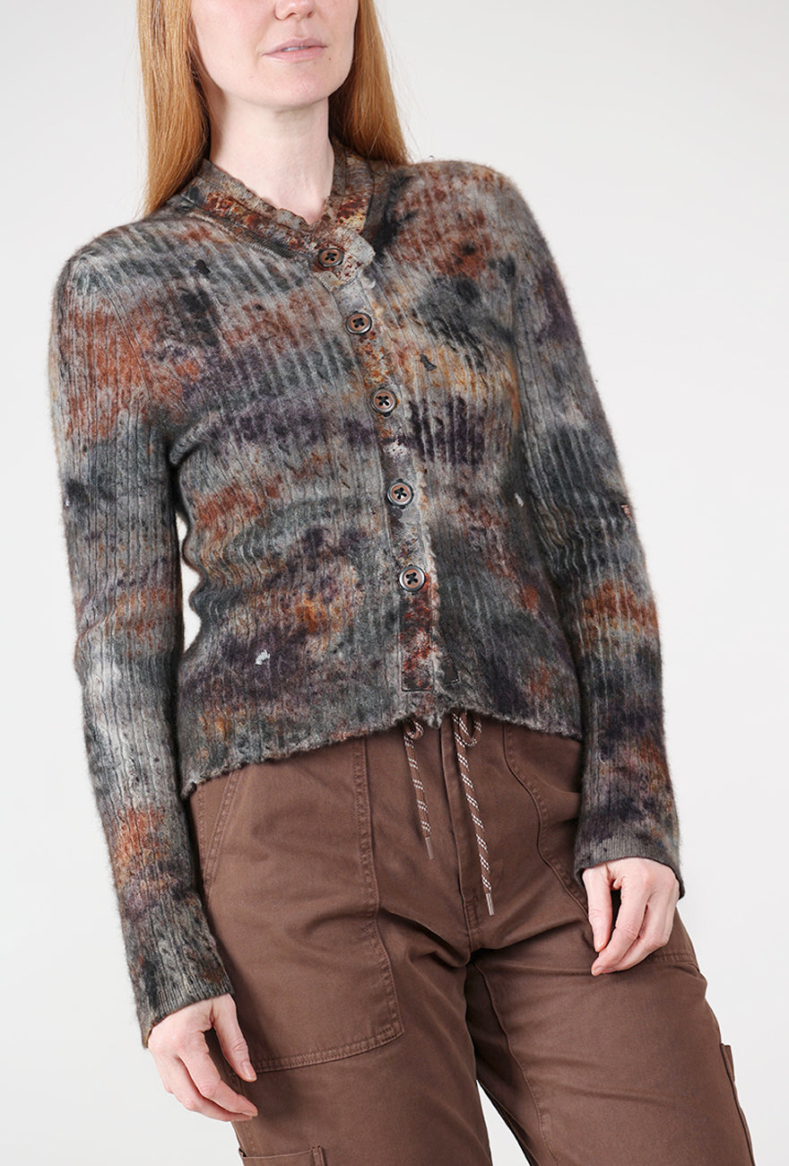Galadriel Mattei Dust Up Decon Cable Cardie, Gray/Gold 