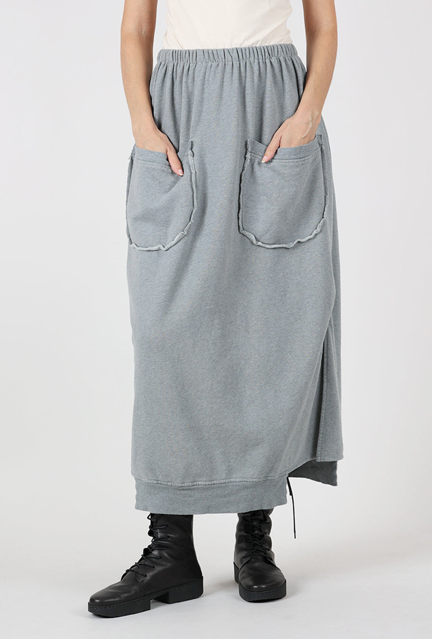 Seamed Sweat Skirt, Heather Fjord