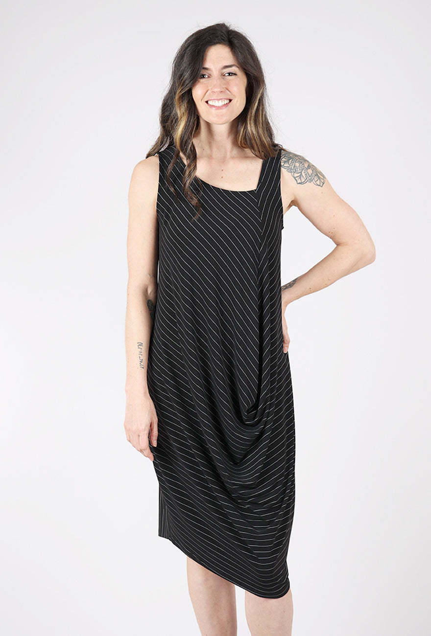 Chalet Violet Stripe Dress, Black 