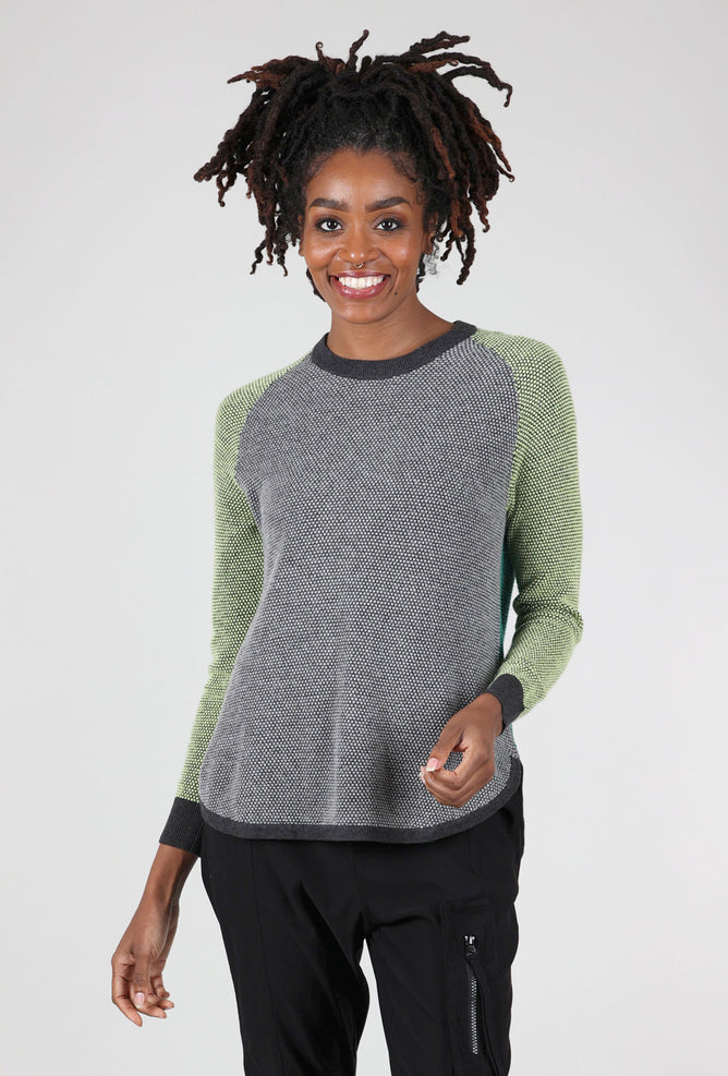 Zaket & Plover Sporty Chic Ringer Sweater, Cinder/Lime 