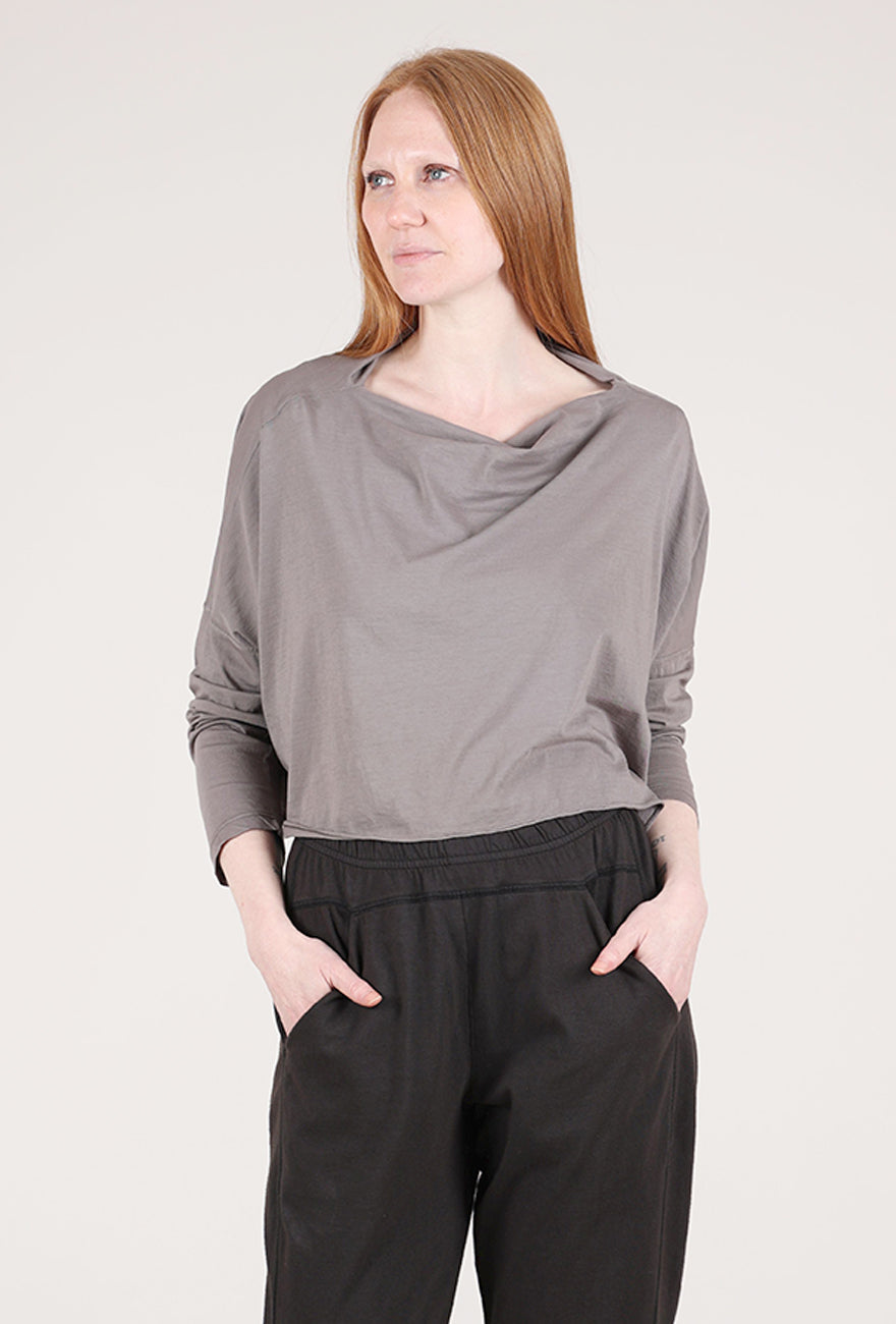 Eleven Stitch Drape Neck Boxy Tee, Eiffel 