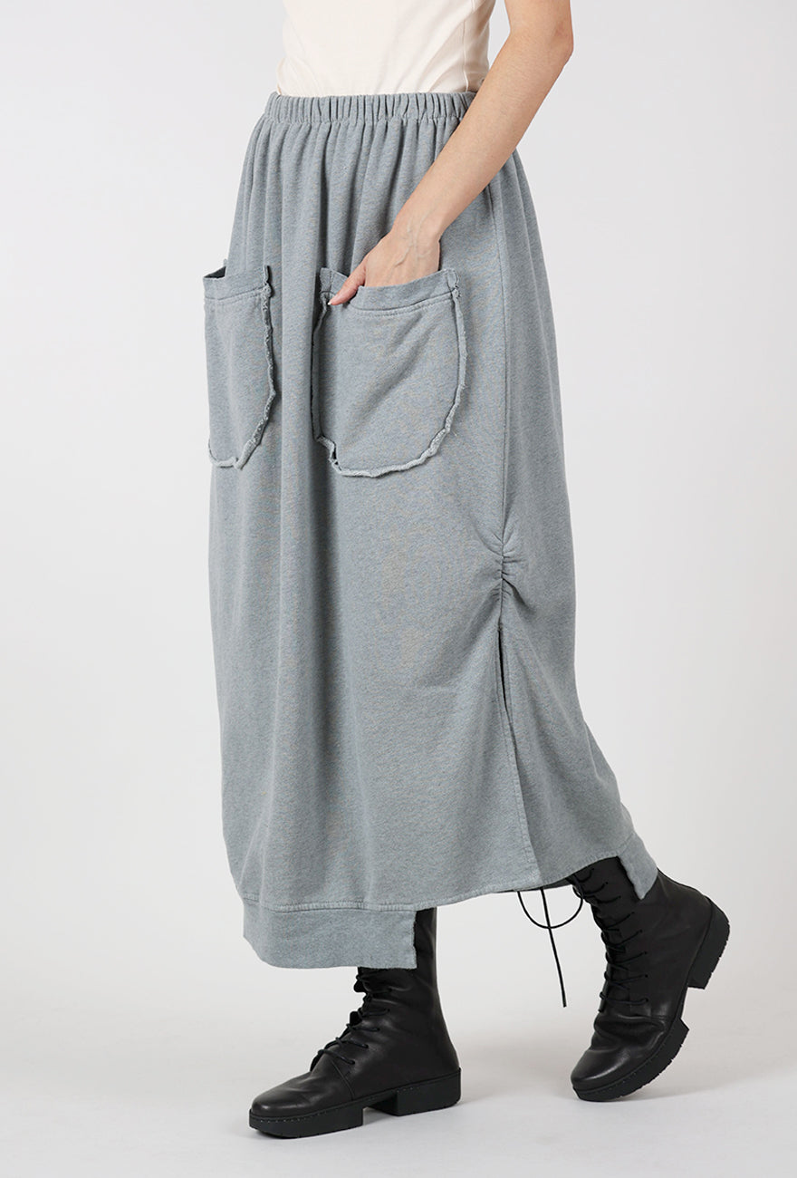 Seamed Sweat Skirt, Heather Fjord