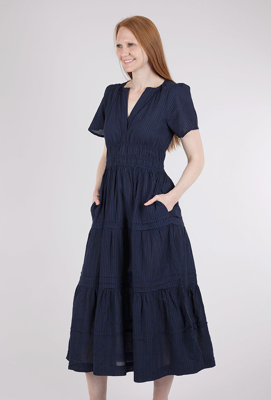 Dolma Suri Solid Maxi Dress, Navy 