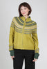 MDM Fair Isle Zip Cardie, Chartreuse 