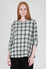 Cut Loose Pucker Plaid A-Line Top, Salvia 