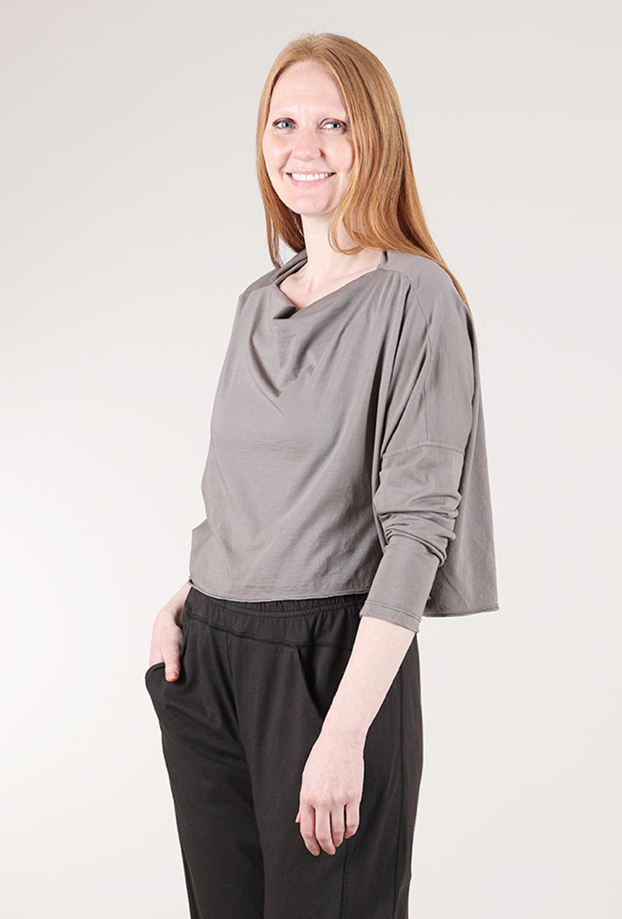 Eleven Stitch Drape Neck Boxy Tee, Eiffel 
