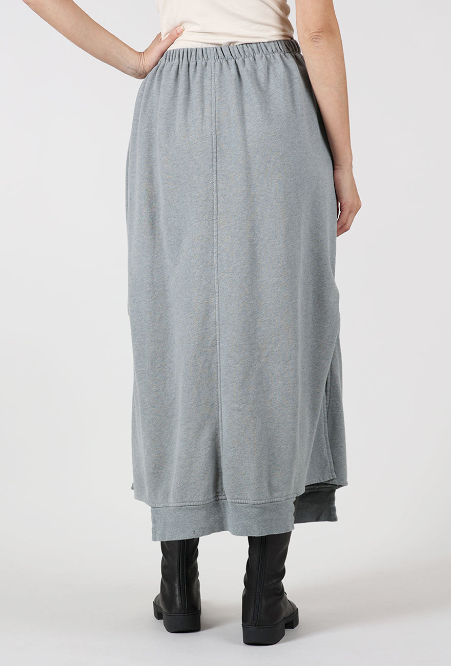 Seamed Sweat Skirt, Heather Fjord