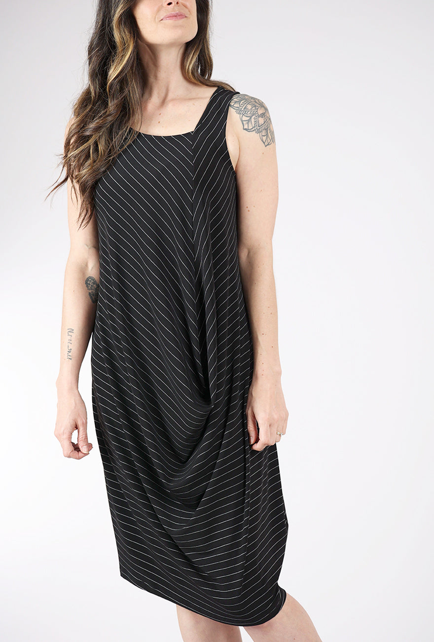 Chalet Violet Stripe Dress, Black 