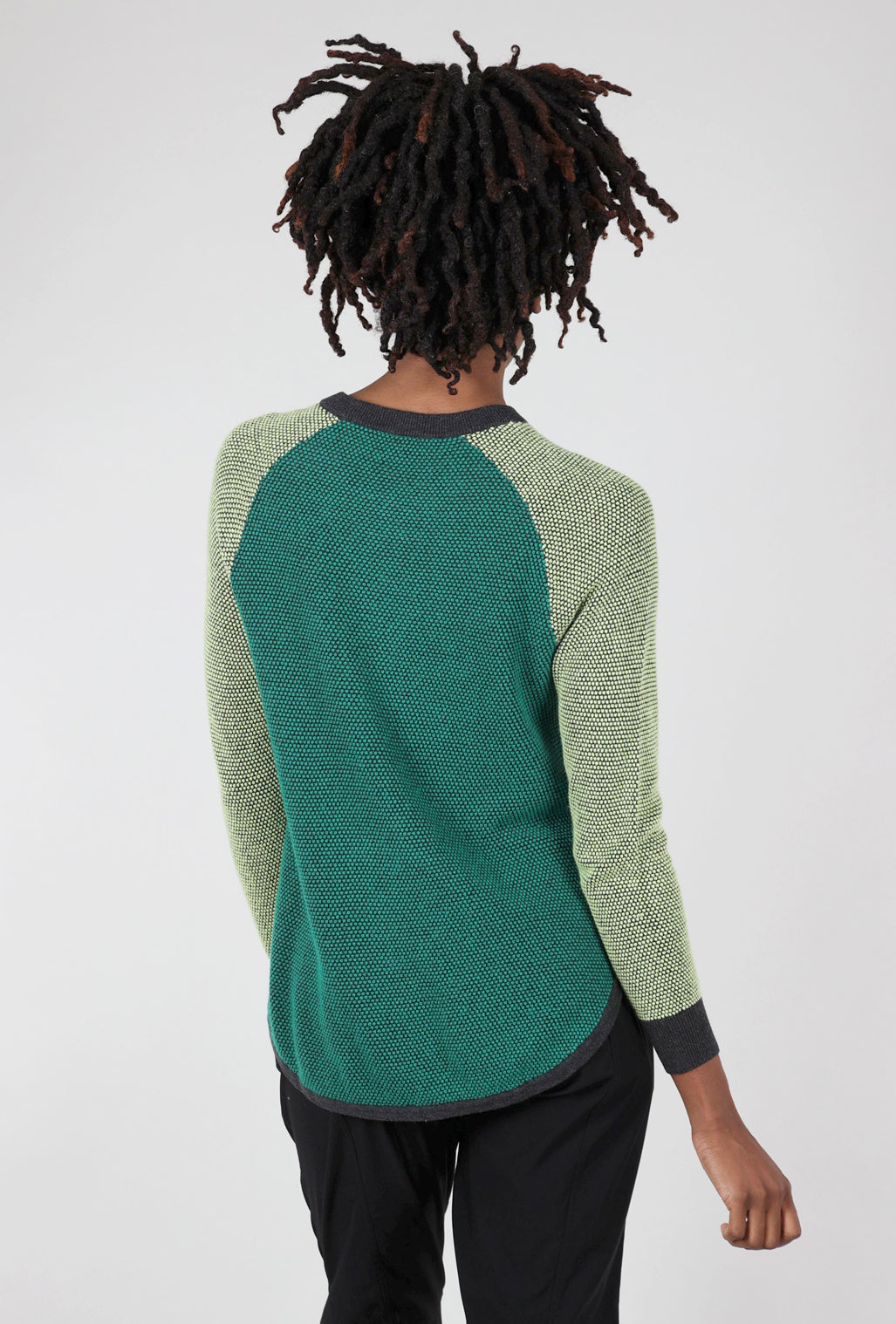 Zaket & Plover Sporty Chic Ringer Sweater, Cinder/Lime 