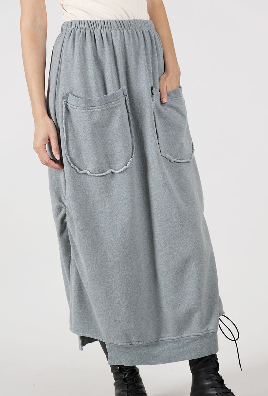 Seamed Sweat Skirt, Heather Fjord