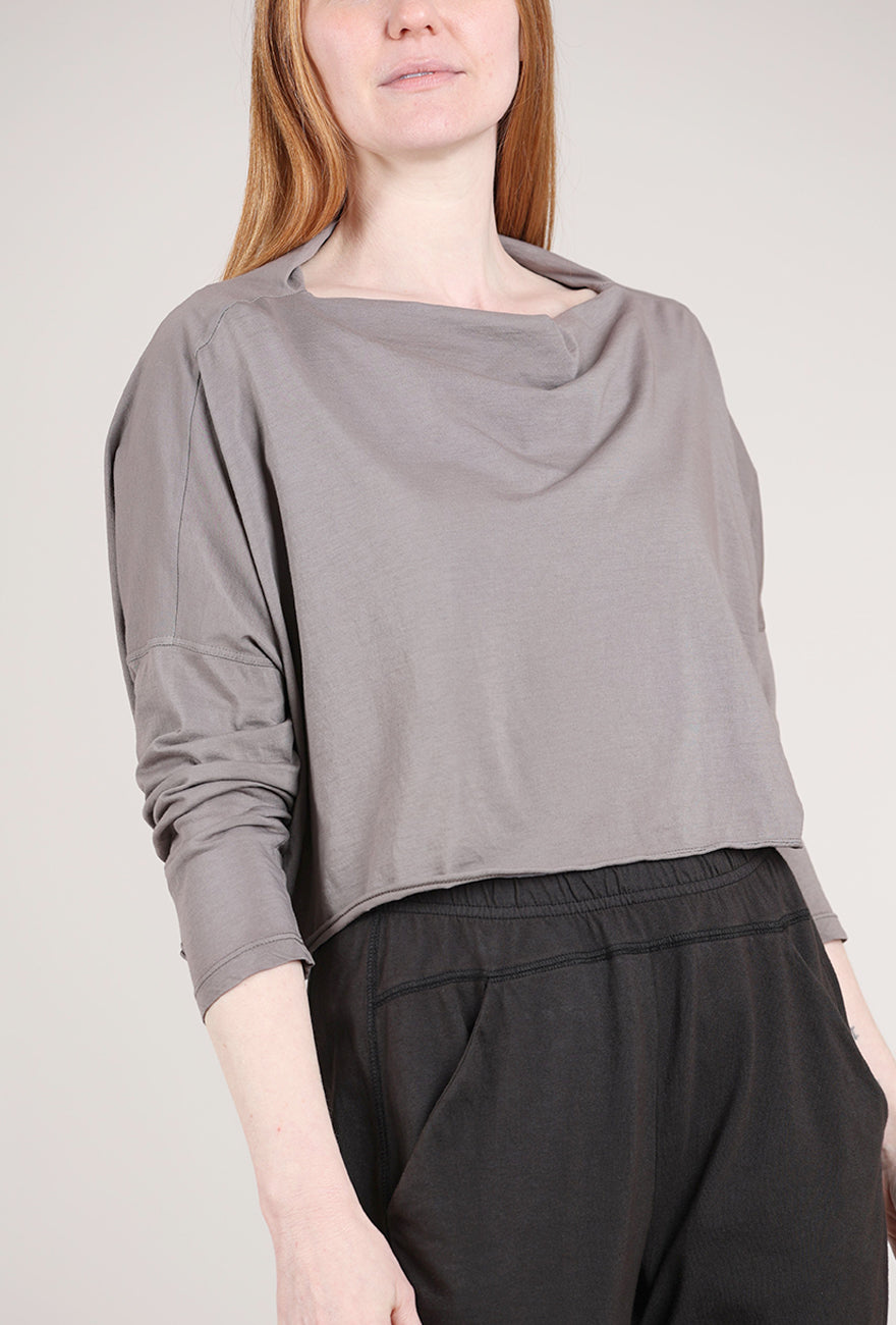 Eleven Stitch Drape Neck Boxy Tee, Eiffel 