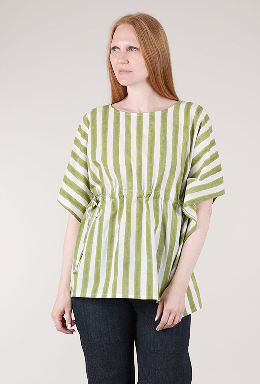 Mata Traders Darcey Caftan Top, Green Stripe 