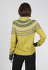 MDM Fair Isle Zip Cardie, Chartreuse 