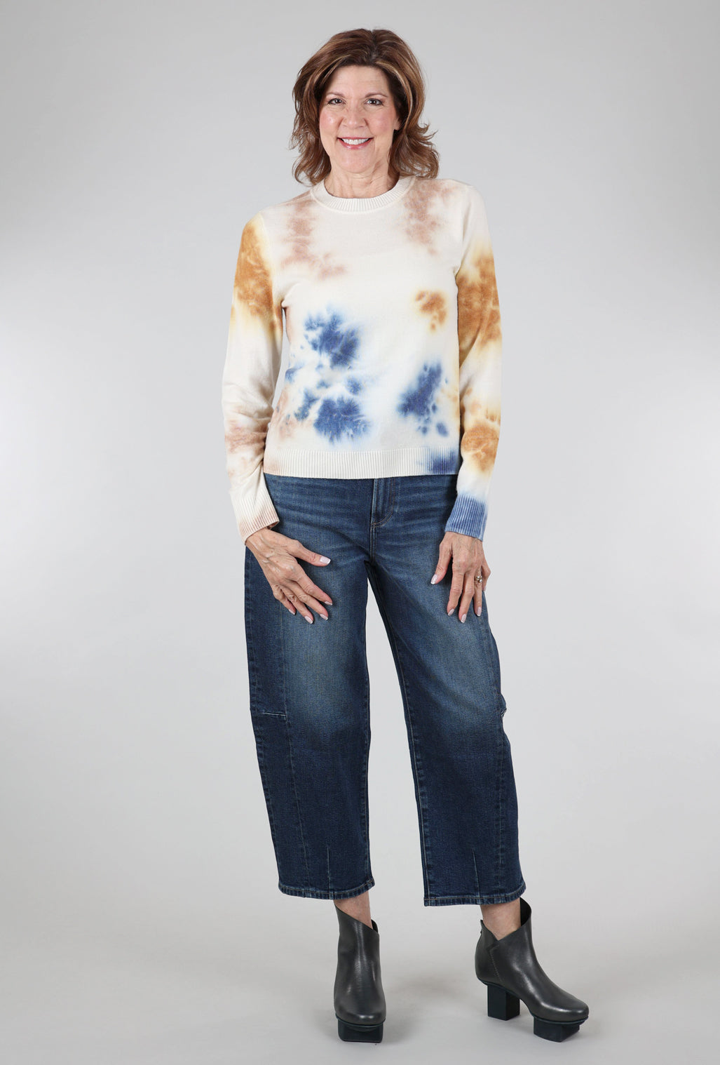 Lilla P Tie-Dye Crew Sweater, Lapis Multi 