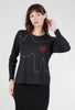 Cats With a Heart Madre L/S Tee, Black 