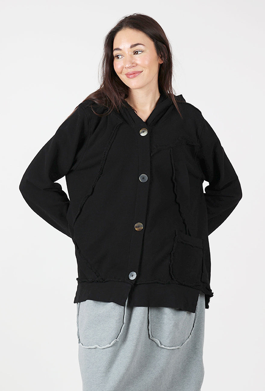 Hooded Sweat Jacket, Black