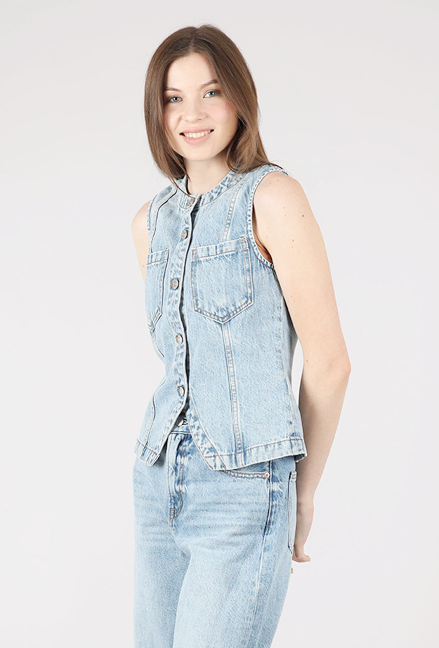Pistola Gia Fitted Collarless Vest, Gazebo 
