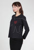 Cats With a Heart Madre L/S Tee, Black 