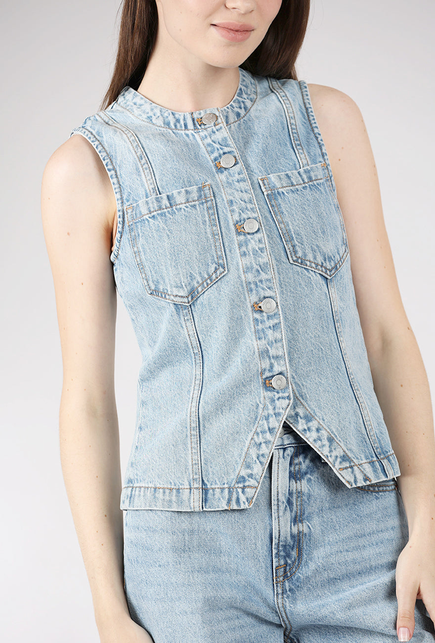 Pistola Gia Fitted Collarless Vest, Gazebo 