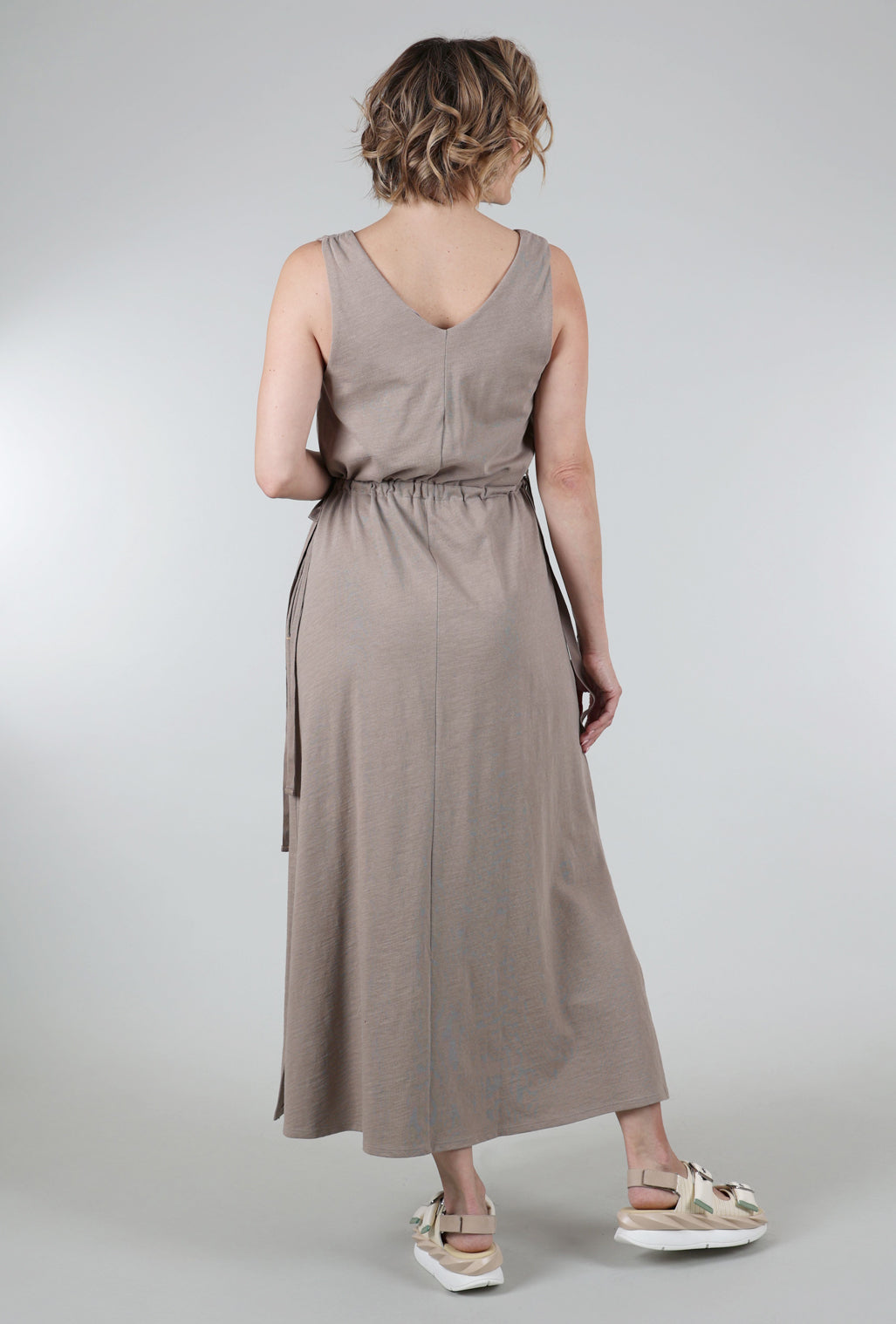 Lilla P Drawcord Waist Maxi Dress, Driftwood 