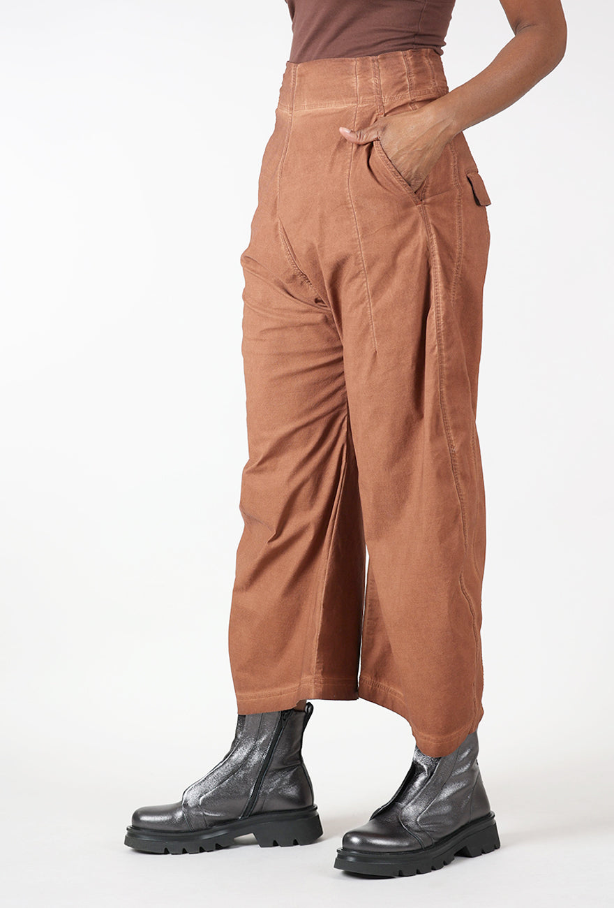 Rundholz Stretch Dye Barrel Trouser, Terracotta Cloud 