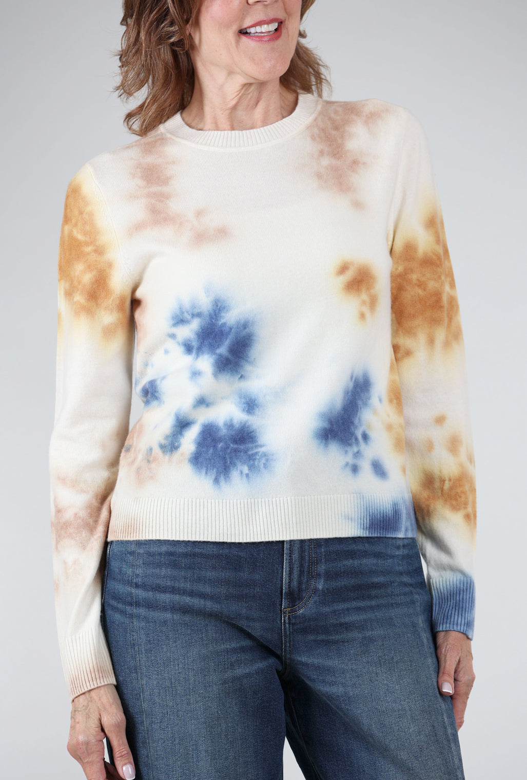 Lilla P Tie-Dye Crew Sweater, Lapis Multi 