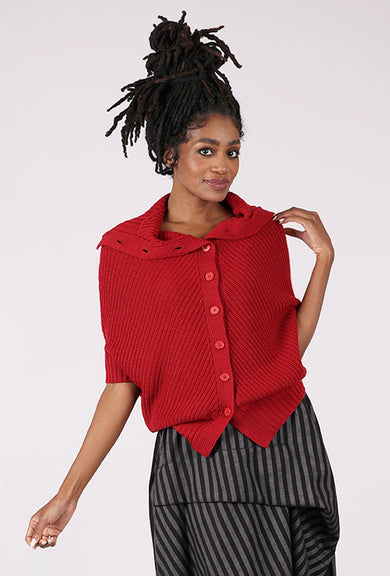 Moyuru Turnaround Cardie, Red 