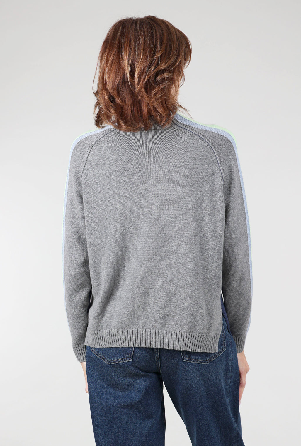 Zaket & Plover Contrast Funnel Neck, Denim 