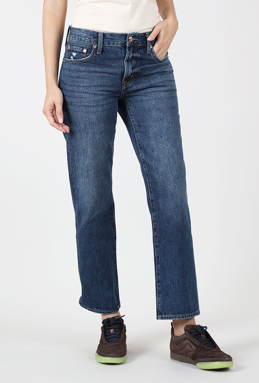 Issa Mid Rise Relaxed Ankle Straight, Mirage