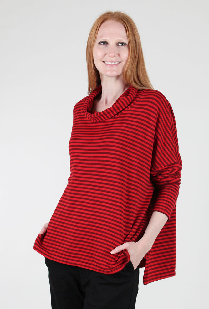 Cut Loose Stripe Fleece Cowl, Holiday Red One Size Holiday