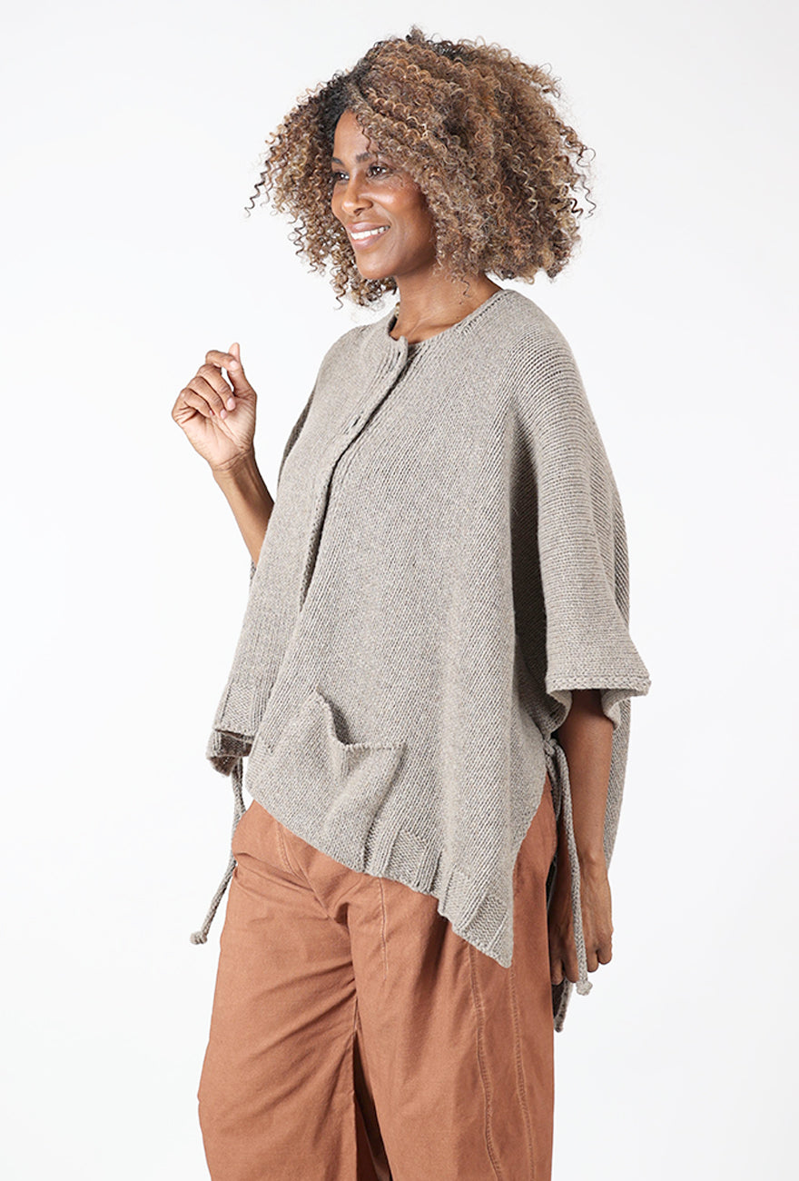 Lurdes Bergada Chunky Knit Cape, Toasted 