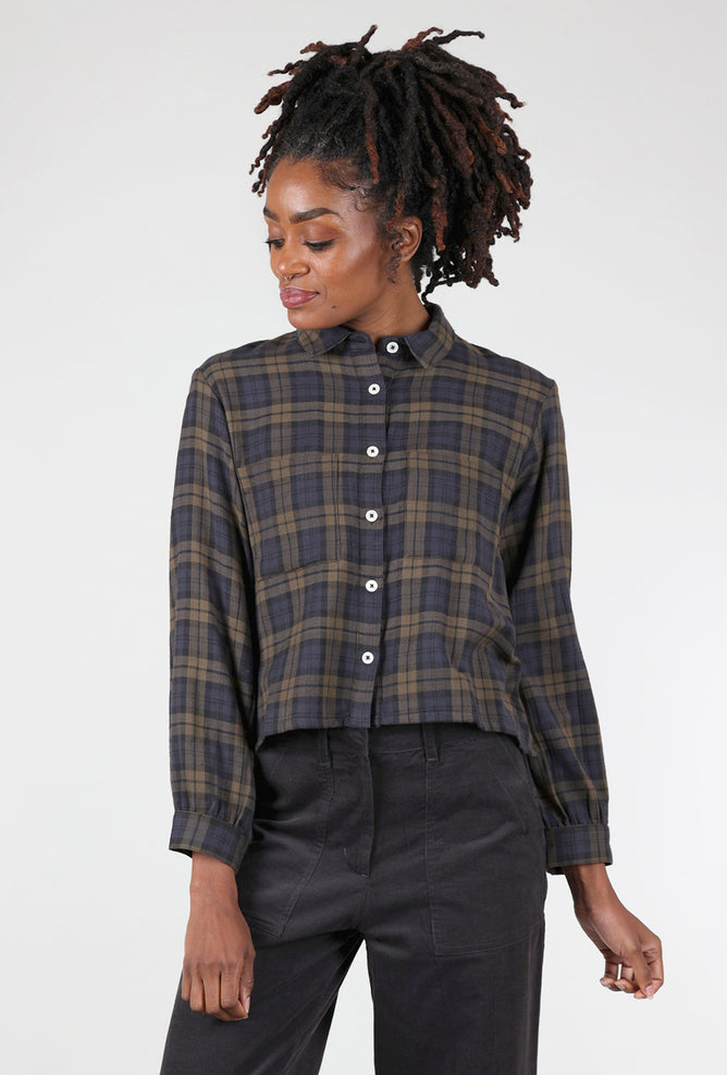 Bibico Ada Crop Blouse, Flannel Check 