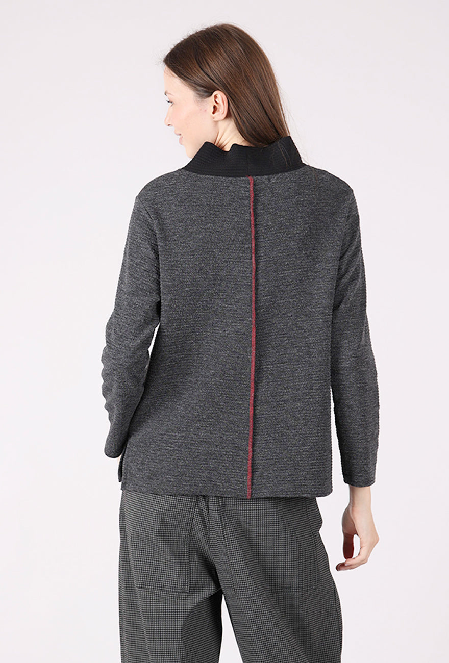 Christopher Calvin Shifted Dot Knit Top, Gray 