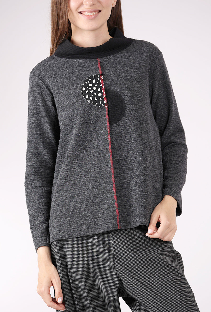 Christopher Calvin Shifted Dot Knit Top, Gray 